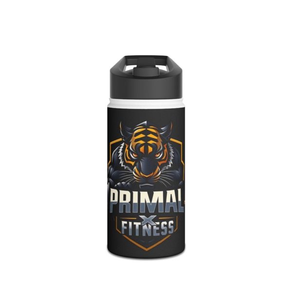 Primal Fitness Stainless Steel Water Bottle - Tiger Design, Perfect for Gym Enthusiasts